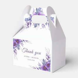 Caja Para Regalos Elegante Boda Rústico Floral Púrpura