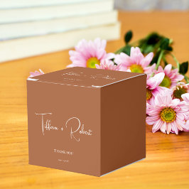 Caja Para Regalos Elegante Boda Terracota Gracias