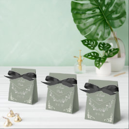 Caja Para Regalos Elegante Boda Verde Salvia