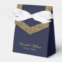 Elegante Bodas de Escritura en Azul Marino con Hoj