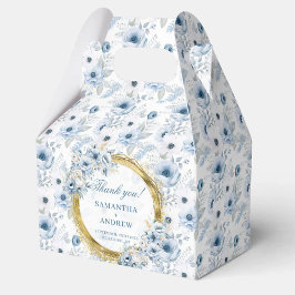 Caja Para Regalos Elegante Bohemia Dusty Blue Gold Wedding Favor Box