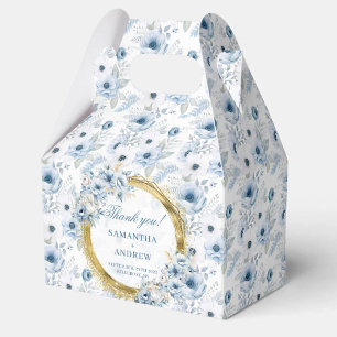 Caja Para Regalos Elegante Bohemia Dusty Blue Gold Wedding Favor Box