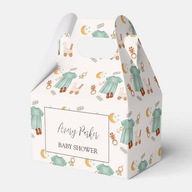 Caja Para Regalos Elegante Boho Baby Clothes Baby Shower (Front Side)