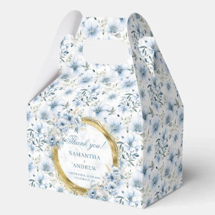 Caja Para Regalos Elegante Boho Dusty Blue Gold Boda Gracias Box