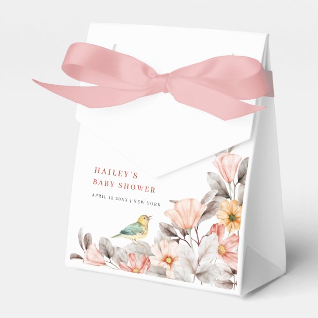 Caja Para Regalos Elegante Boho Rustic Wildflower Baby Shower (Front Side)