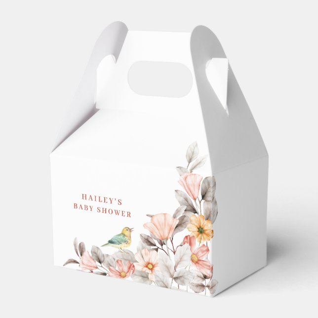 Caja Para Regalos Elegante Boho Rustic Wildflower Baby Shower (Reverso)
