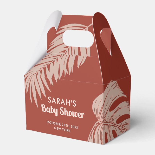 Caja Para Regalos Elegante Boho Tropical deja Baby Shower (Front Side)