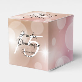 Caja Para Regalos Elegante Bokeh de Rubor rosa de Quinceañera