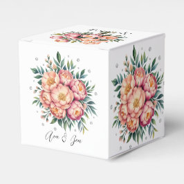 Caja Para Regalos Elegante Bouquet Peach con Boda Diamonds