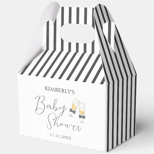 Caja Para Regalos Elegante Bow Champagne Sip y Ver Baby Shower (Reverso )