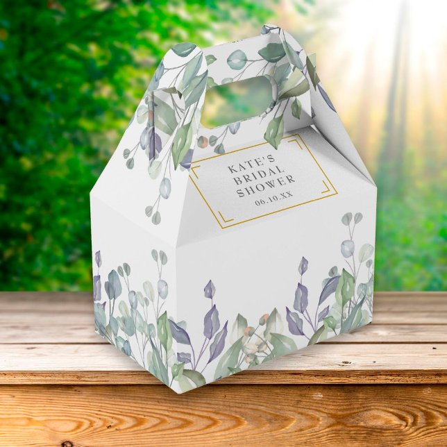 Caja Para Regalos Elegante Bridal Shower de Salvia y Verdor Lila (Subido por el creador)