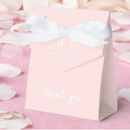Caja Para Regalos Elegante caligrafía Boda Monograma Blanco Rosa