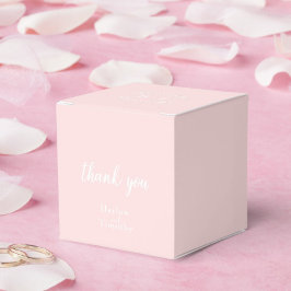 Caja Para Regalos Elegante caligrafía Boda Monograma Blanco Rosa