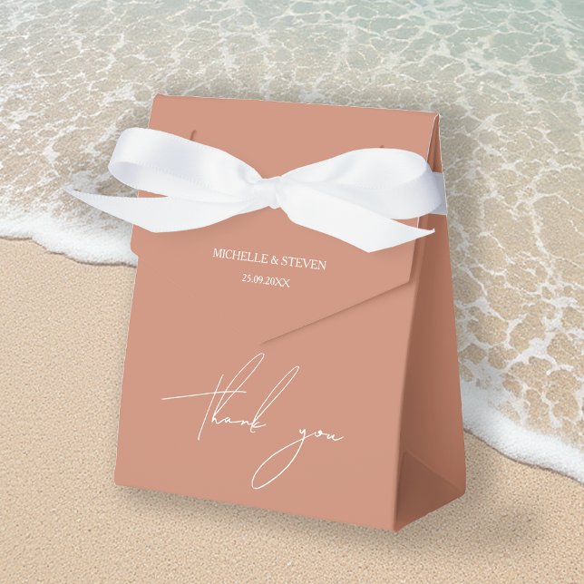 Caja Para Regalos Elegante caligrafía romántica de terracota coral (Subido por el creador)