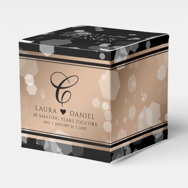 Caja Para Regalos Elegante celebración del 28º Aniversario del Boda  (Costado Anverso)