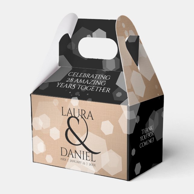 Caja Para Regalos Elegante celebración del 28º Aniversario del Boda  (Front Side)