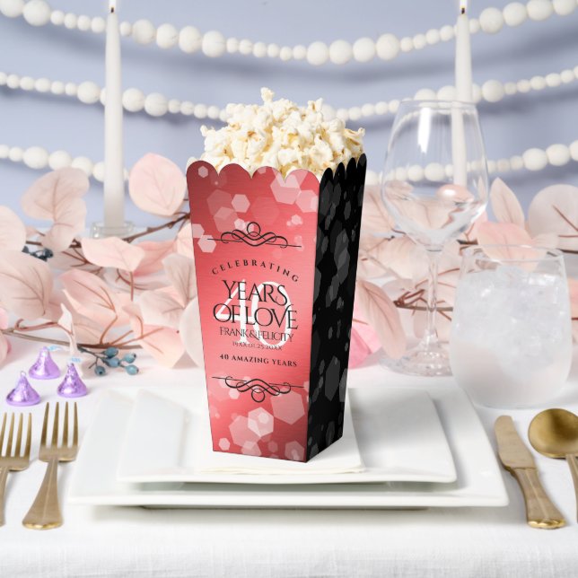 Caja Para Regalos Elegante celebración del 40° Aniversario del Boda  (Boda)