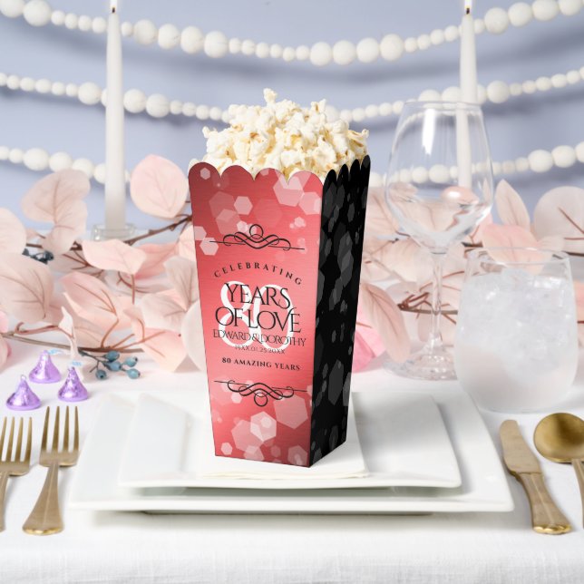 Caja Para Regalos Elegante celebración del 80° Aniversario del Boda  (Boda)