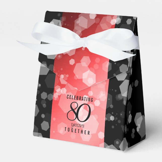 Caja Para Regalos Elegante celebración del 80° Aniversario del Boda  (Front Side)