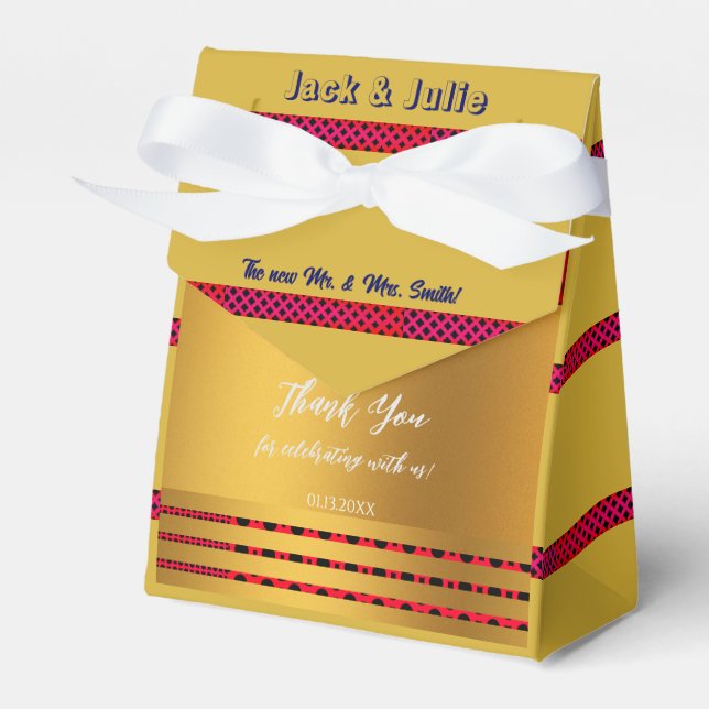 Caja Para Regalos Elegante celebración del Boda de Oro (Front Side)