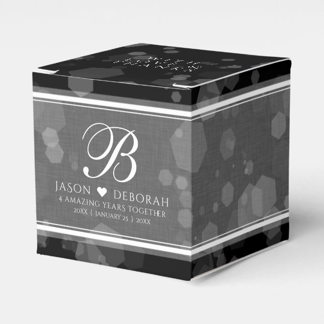 Caja Para Regalos Elegante celebración del cuarto aniversario de Bod (Costado Anverso)
