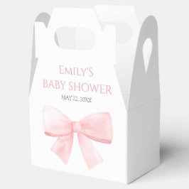Caja Para Regalos Elegante Chica Rubor Pink Pastel Bow Baby Shower