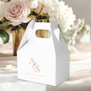 Caja Para Regalos Elegante, clásico, monograma, Boda