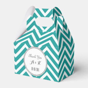 Caja Para Regalos Elegante, clásico, verde azulado trendy chevron de