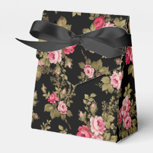 Caja Para Regalos Elegante color rosa rosado de época - fondo negro