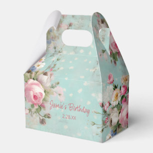 Caja Para Regalos Elegante color rosa y blanco rosa y floral de la C