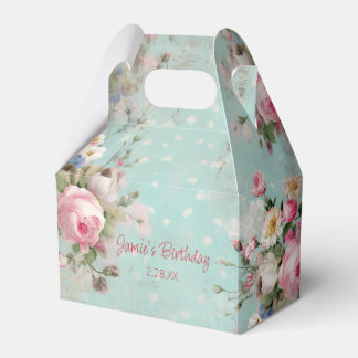 Caja Para Regalos Elegante color rosa y blanco rosa y floral de la C