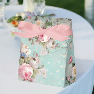 Caja Para Regalos Elegante color rosa y blanco rosa y floral de la C