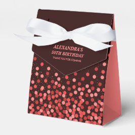 Caja Para Regalos Elegante Confetti Rojo Negro Gracias