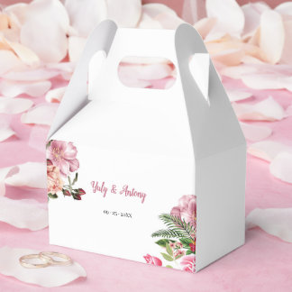 Caja Para Regalos Elegante Contenedor Floral Hexagonal Rosa para Rec
