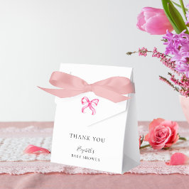 Caja Para Regalos Elegante Coquette Baby Shower Bow Rosa Minimal