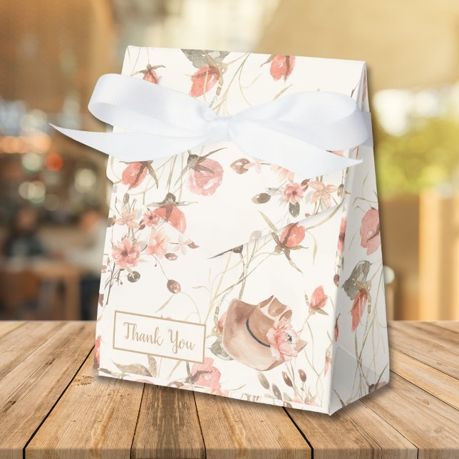 Caja Para Regalos Elegante Cowgirl Floral Bridal Shower Favor Box (Elegant Floral Cowgirl Bridal Shower Favor Box)