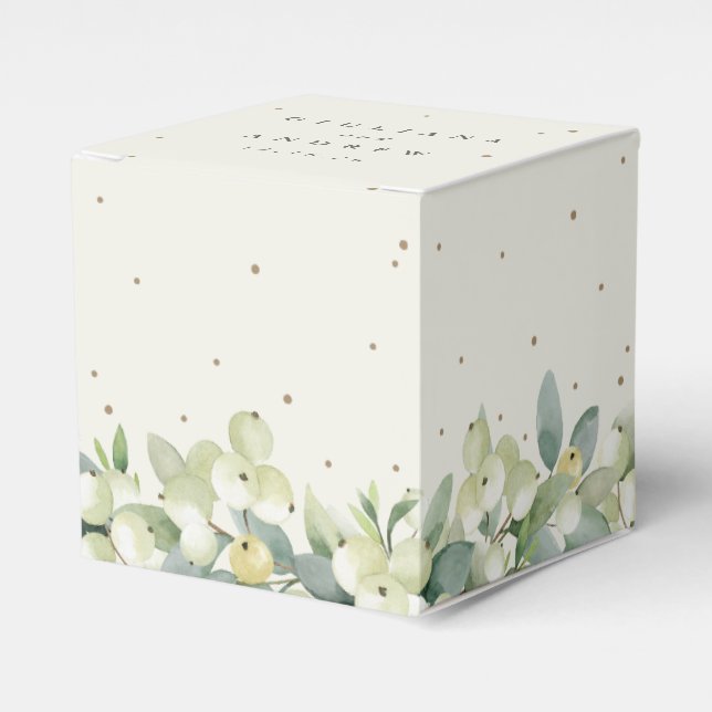 Caja Para Regalos Elegante Cream Snowberry+Eucalyptus Boda de Invier (Costado Anverso)