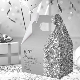 Caja Para Regalos Elegante Cumpleaños 100 años de Plata
