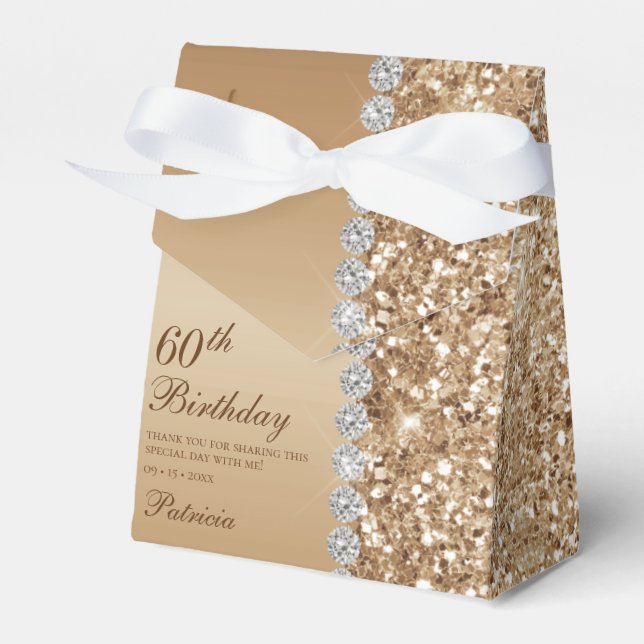 Caja Para Regalos Elegante Cumpleaños 60 de Oro (Front Side)