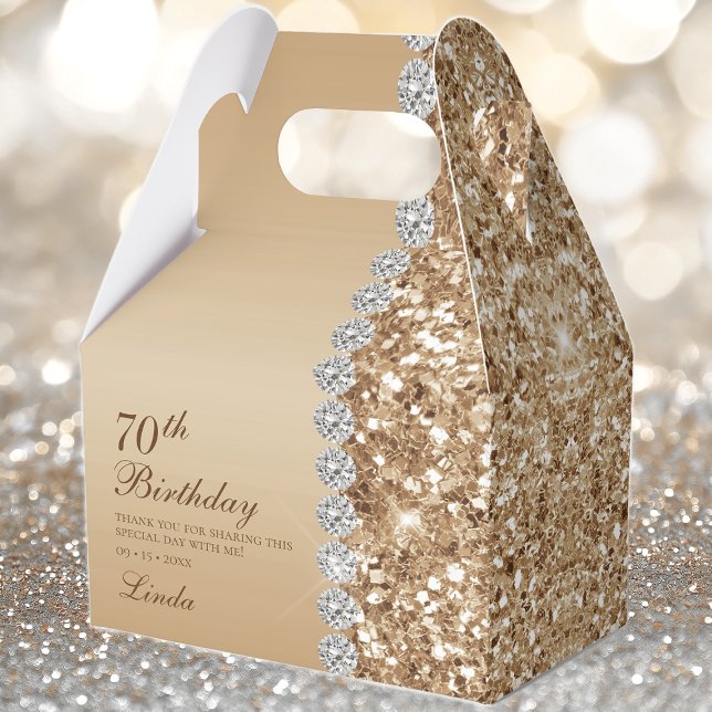 Caja Para Regalos Elegante Cumpleaños 70 en Oro (Subido por el creador)