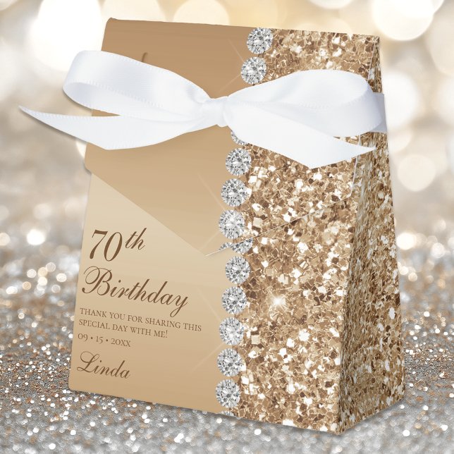 Caja Para Regalos Elegante Cumpleaños 70 en Oro (Subido por el creador)