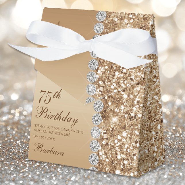Caja Para Regalos Elegante Cumpleaños 75 de Oro (Subido por el creador)