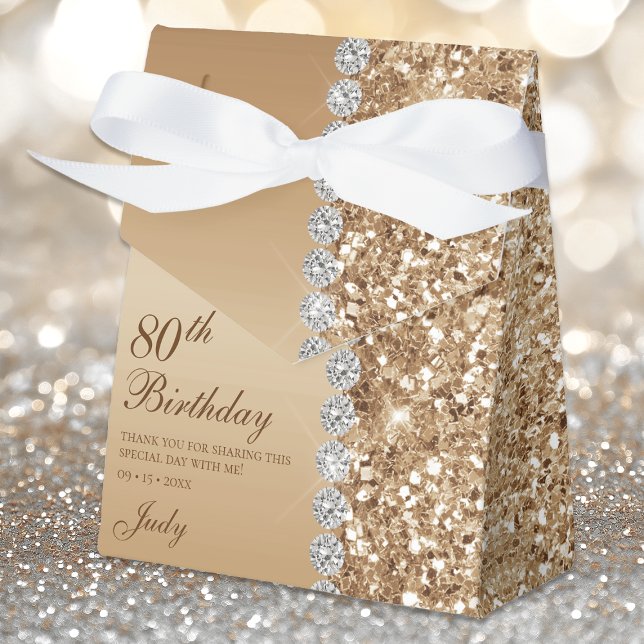 Caja Para Regalos Elegante Cumpleaños 80 de Oro (Subido por el creador)
