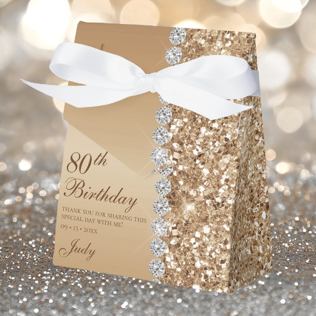 Caja Para Regalos Elegante Cumpleaños 80 de Oro (Subido por el creador)