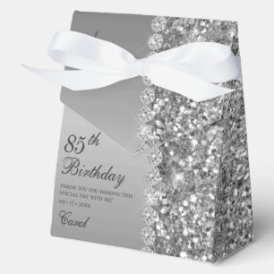 Caja Para Regalos Elegante Cumpleaños 85 de Plata