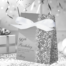 Caja Para Regalos Elegante Cumpleaños 90 de Plata
