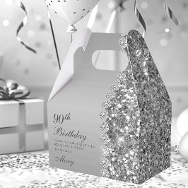 Caja Para Regalos Elegante Cumpleaños 90 de Plata