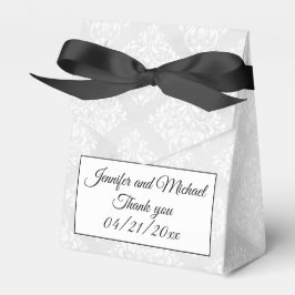 Caja Para Regalos Elegante Damask Personalize Names Bow Tie Boda