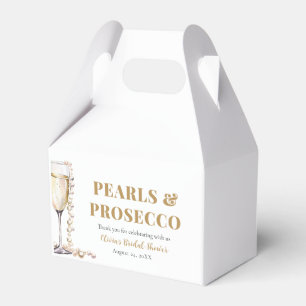 Caja Para Regalos Elegante Desayuno de Boda con Perlas de Oro y Pros