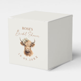 Caja Para Regalos Elegante Ducha Bridal Boho Highland Cow